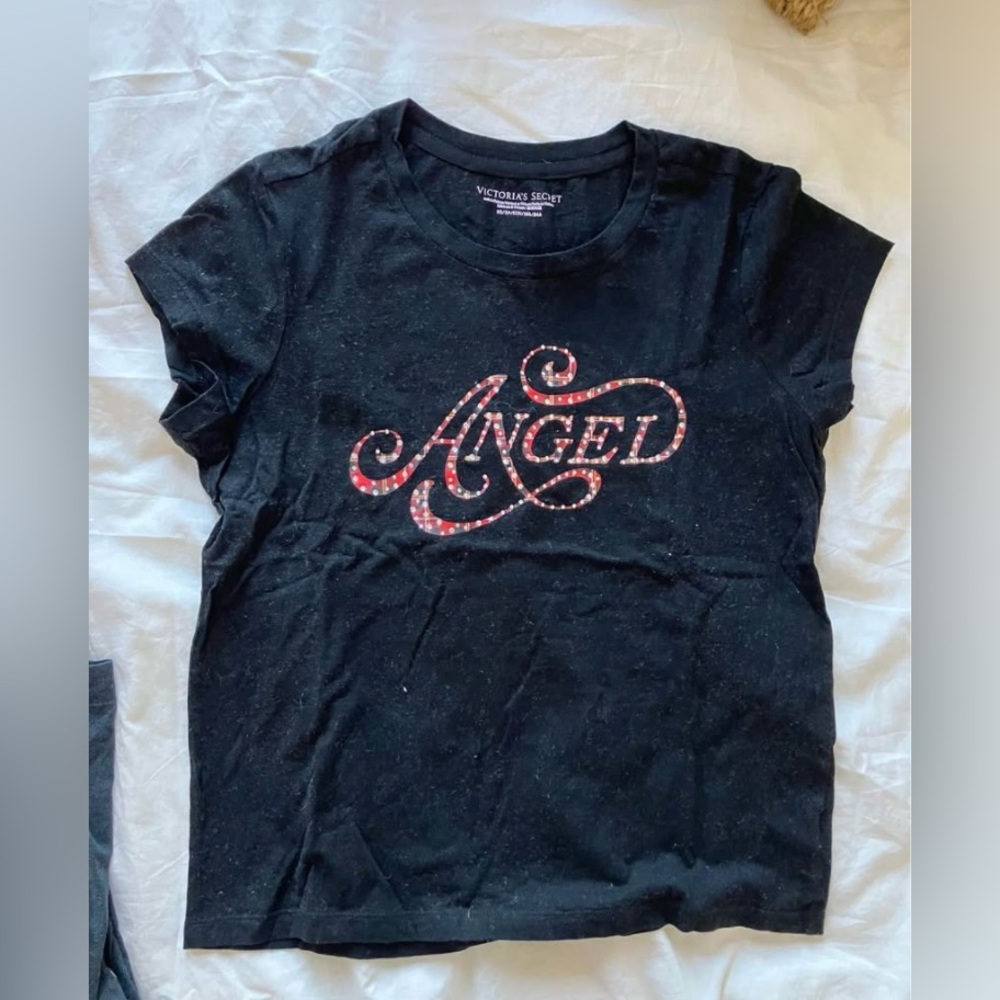 Victoria's Secret Black 'Angel' T-Shirt